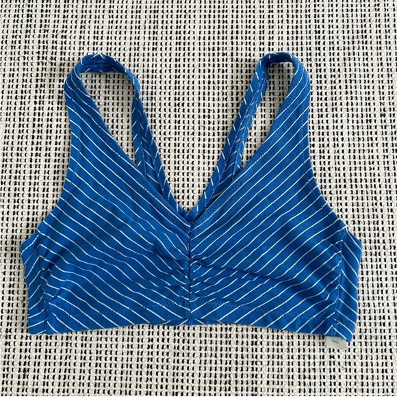 VINTAGE Lily of France Bralette Blue Pin Stripe Size Small - Picture 3 of 8